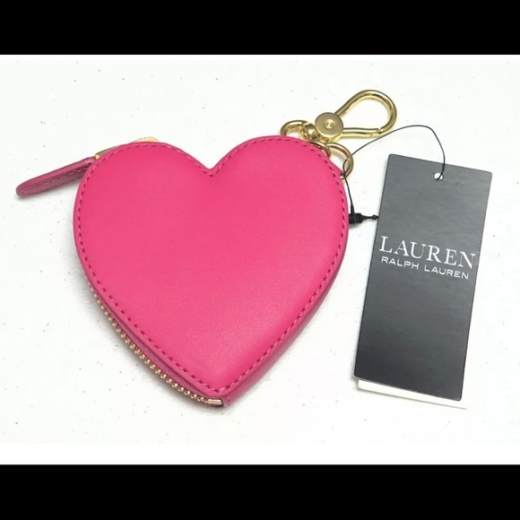Lauren Ralph Lauren Handbags - Lauren Ralph Lauren Heart Shaped Leather Coin Purse Pouch